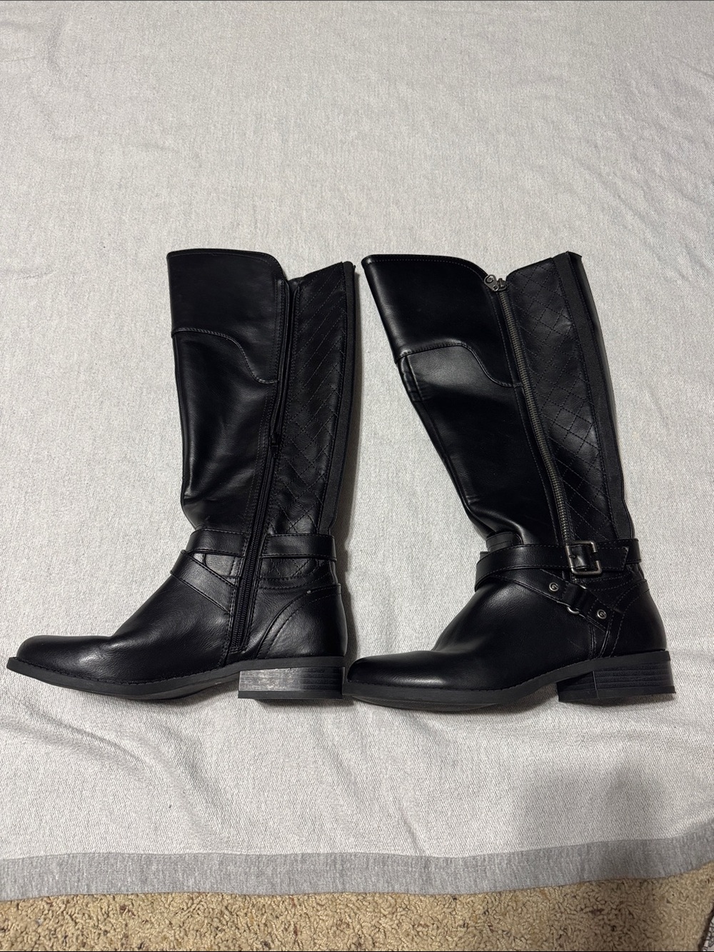 GBG Los Angeles Black Quilted Shaft Riding Boots